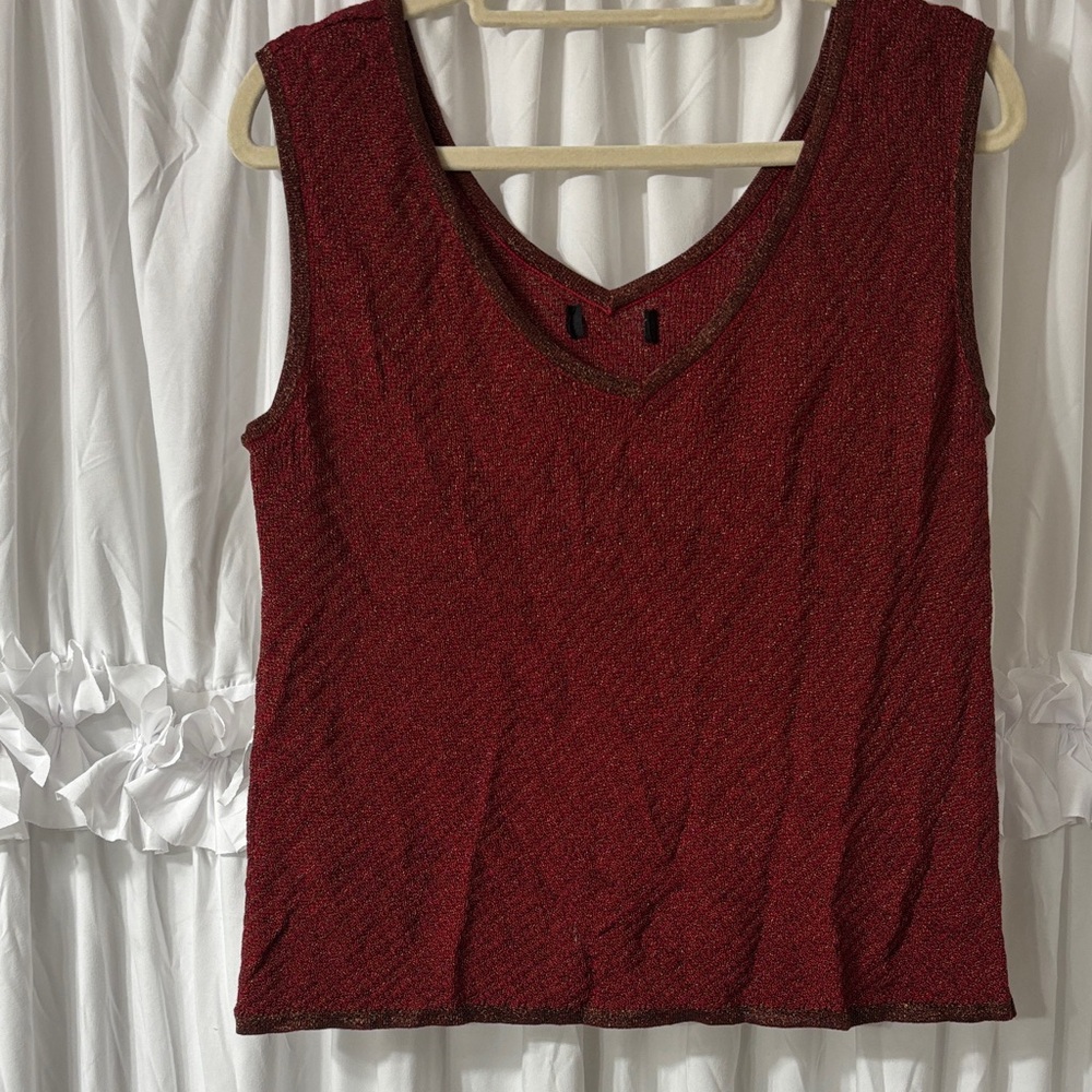 Elegant Red Sleeveless Top